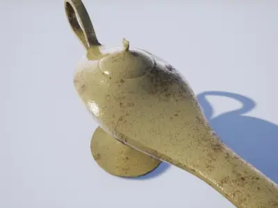 Ancient Oil Lamp Low-poly 3D model