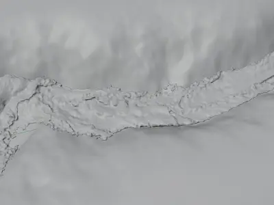 Mako Glowing River with forest animated and volumetric fog Low-poly 3D model