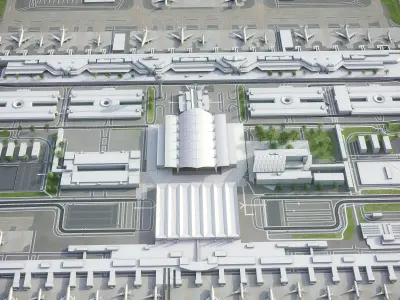 Munich - International Airport - MUC Low-poly 3D model