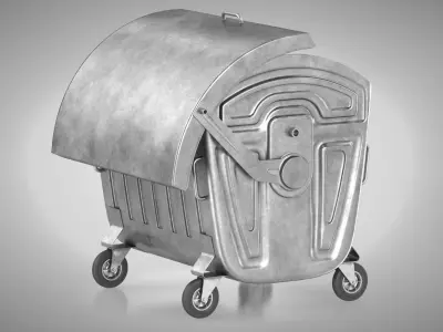 Street Garbage Bin Low-poly 3D model