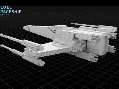 3D VOXEL SPACESHIP Collection 2 3D model