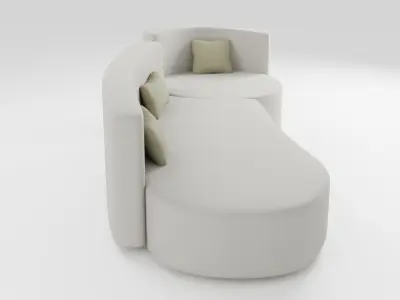 Designer sofa in Scandinavian style in light colors 3D model