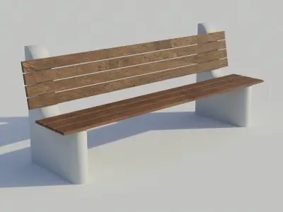 Park Bench 3 - Low poly PBR Low-poly 3D model