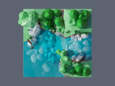 land 19A Low-poly 3D model