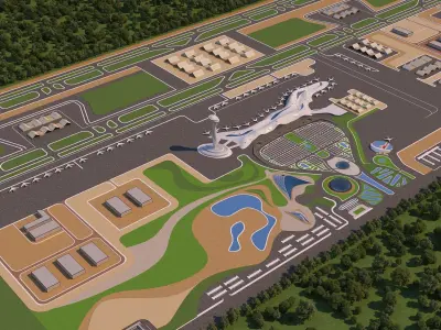 0140 - Airport Architecture Project - 2Ds Drawing - 3Ds Files 3D model