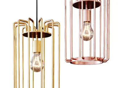 Wired Wide Gold LED Mini Pendant 3D model