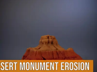 Desert Monument Erosion model pack Low-poly 3D model
