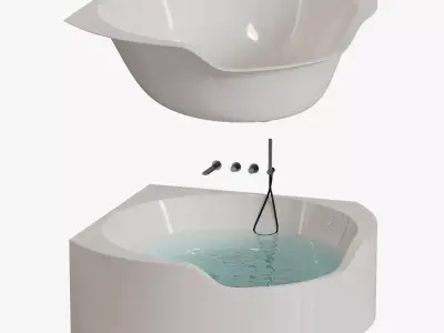 OFURO bathtub with led lighting Low-poly 3D model