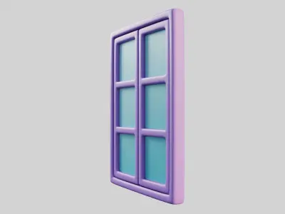 Cartoon Window 4a 3D model