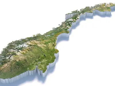 Norway Terrain Country 3D model