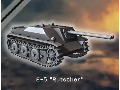 E-5 Panzerkleinzerstorer Rutscher Entwicklung light tank destroy 3D print model