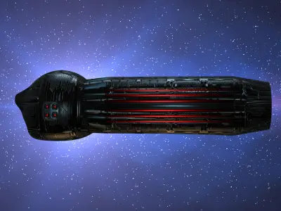 The Penetrator spaceship in space 3D model