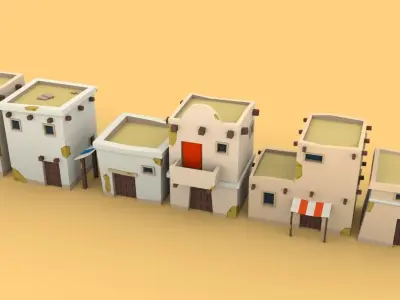 Desert City Pack Low-poly 3D model