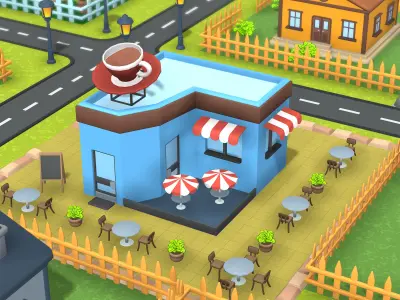 Cozy Town Life Low-poly 3D model