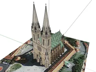 Architecture-Religion-God-Culture-Temple-011 church with spir... 3D model