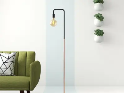 Catlett Traditional Floor Light Lamp - 2 Option 3D model