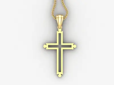 High Cross Pendant Light Gold 18K 4CP039 3D print model