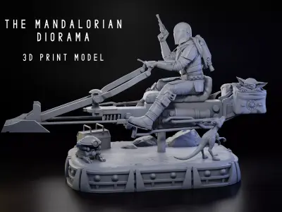 The Mandalorian Diorama 1-6 Scale -  3D print model