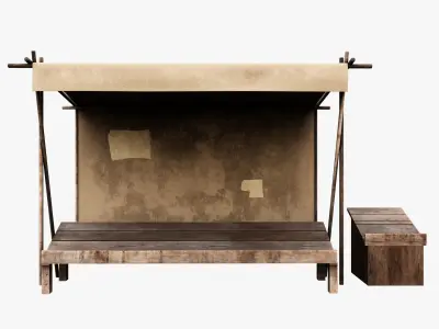 Market Stall Cotton Low-poly 3D model