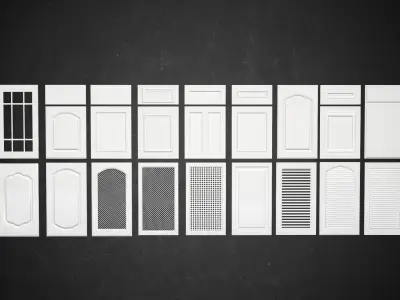 Doors Kitbash Cabinet Doors And House Front Doors Free low-poly 3D model