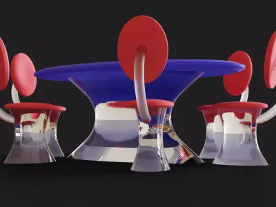 Round Table set 3D model