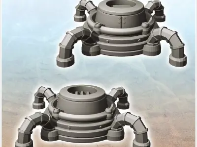 Mining machine for futuristic planet 10 - Future Sci-Fi SF Post  3D print model