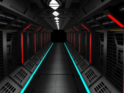 Sci fi Tunnel 3D model 6