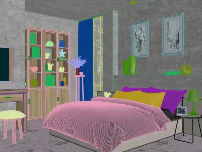 Bedroom Completely finished 3d scene 3D model
