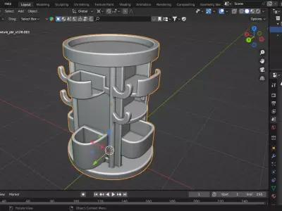 Floor-Standing Tower Organizer 3D print model