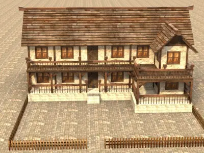 Medieval house fifteen 10 Low-poly 3D model