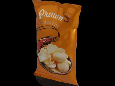 Snacks and Sweets Prawn Crackers Low-poly 3D model