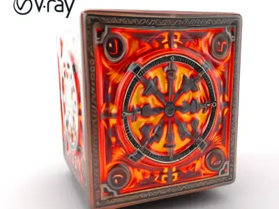 Ornate Illuminated Cube Model Pack Texture