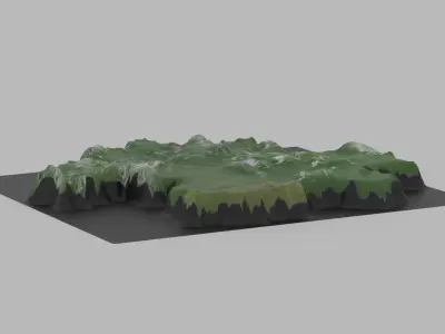 Gabon Map Country Low-poly 3D model