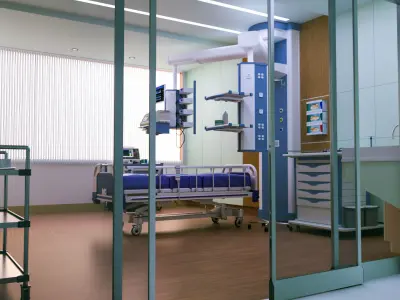 MEDICAL SPACES-ICU-INTENSIVE CARE UNIT 3D model