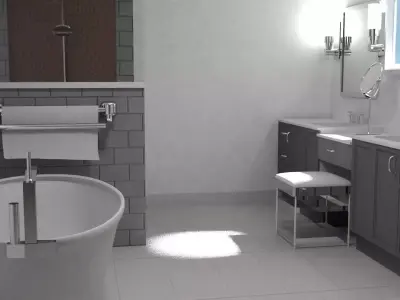 Bathroom with tub and sink 3D model