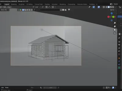 Wooden cabin Low-poly 3D model buy