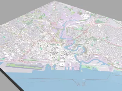 Cityscape Cleveland United States 3D model