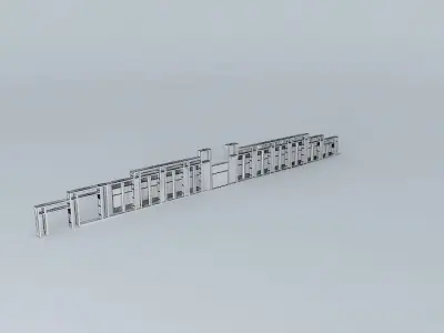 front elevation small building 3D model