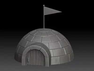 stylized igloo 3D model