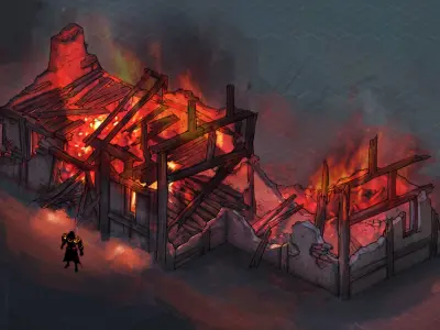 Game Burned houses 01 3D model