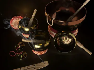 Tibetan singing bowls for SPA 3D model