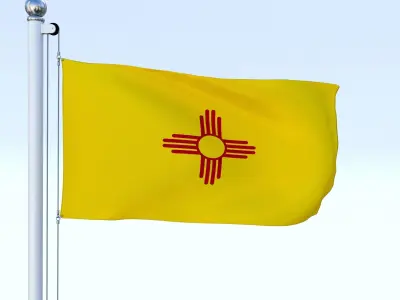 Animated New Mexico Flag Low-poly 3D model