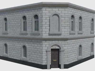 Corner Bank - Game Ready Low-poly 3D model