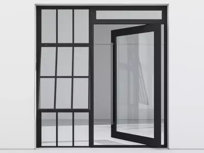 Aluminium door 317 3D model