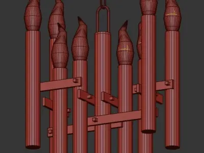 Brass Chandelier 3D model