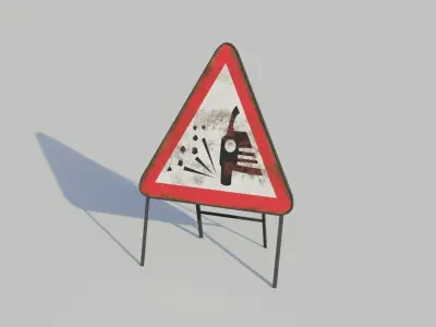 Temporary Traffic Signs - Low-poly PBR Low-poly 3D model