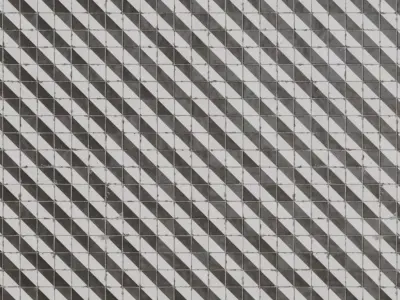 Modern Matte Black and White Diagonal Split Tiles PBR Seamless Texture