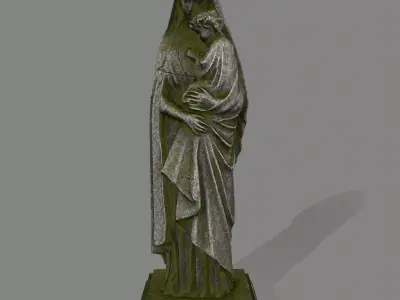 Woman Statue  Low-poly 3D model