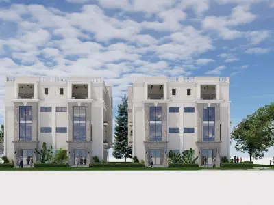 La Casa Villa - 2 Complex Semi Detached House Neo-Classic Style 3D model