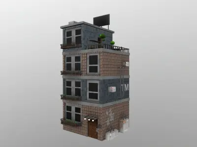 Cyberpunk City - Building 31 Low-poly 3D model